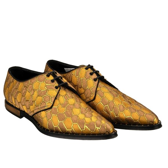 Dolce & Gabbana - Jacquard Derby Shoes MILLENNIALS with Animal Print and Logo Go - Picture 1 of 5